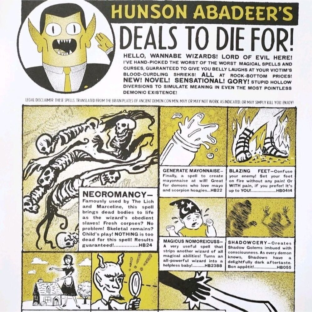 2014 Adventure Time Poster Hunson Abadeer's Deals To Die For 16 x 11" DWJJ8